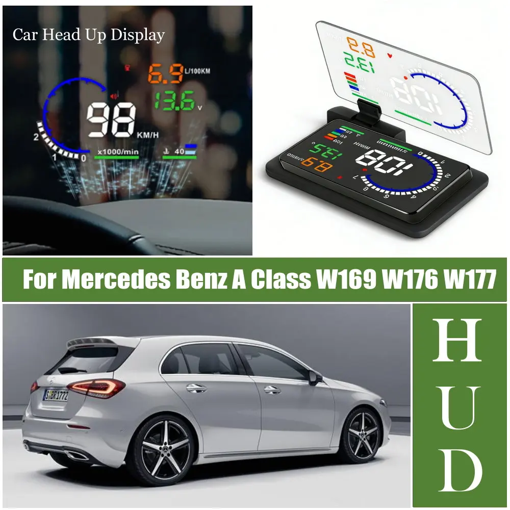 Car LED Windshield Projection HUD Head Up Display For Mercedes Benz A Class W169 2004-2012 W176 2012-2018 W177 2018-2026