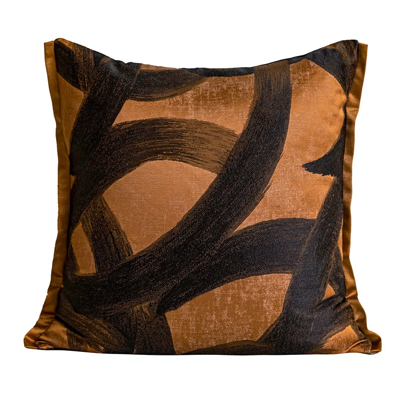 Wabi-Sabi Patchwork Pillow Covers Brown Earth Tone Textured Cushion Cases Luxury Decorative Pillow for Modern Art Living Room