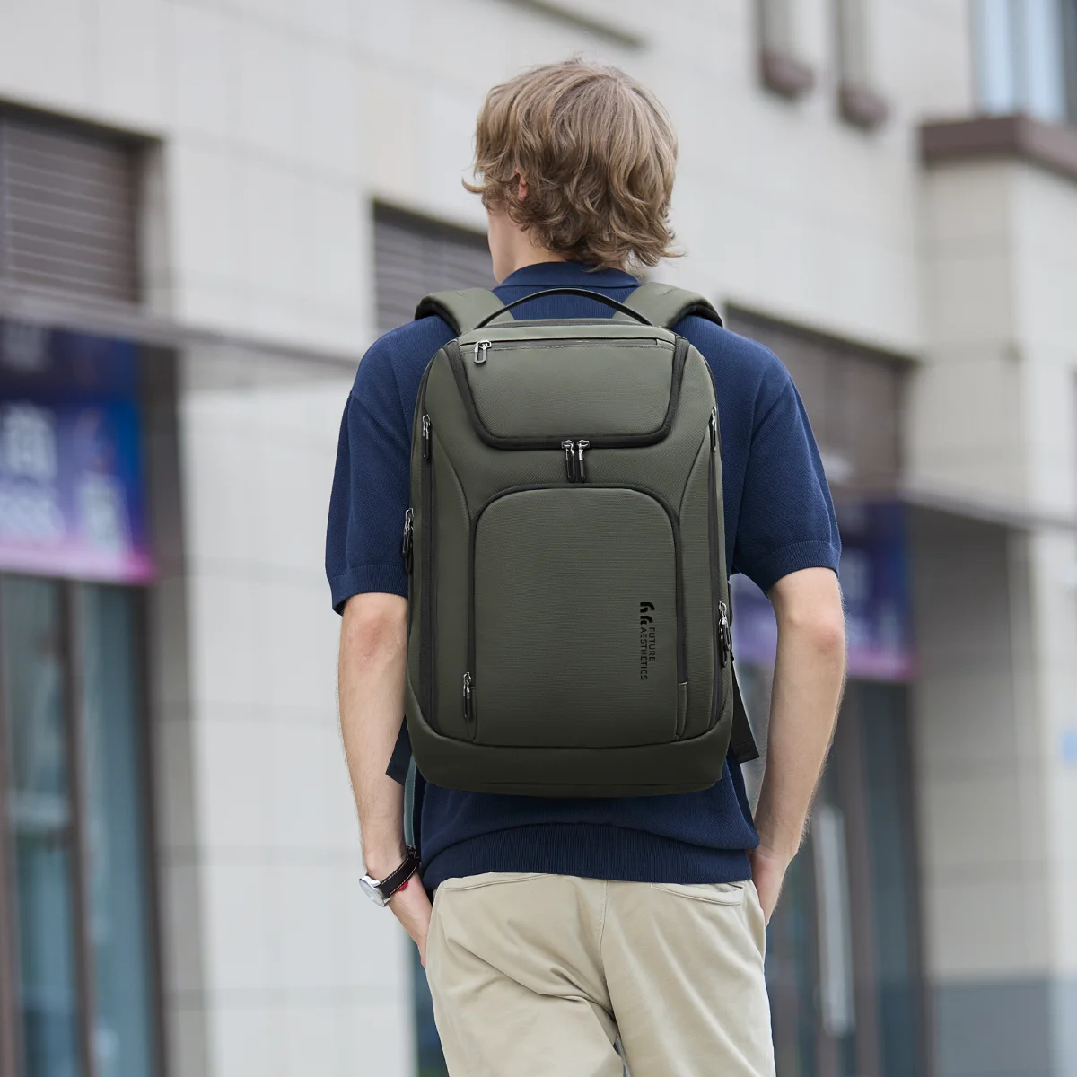 HcanKcan Travel Durable Backpack USB Charging Port 17.3\'\' Business Laptop Bag Waterproof Multifunctional College Work Backpack