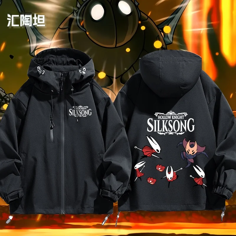 

Hollow Knight Game Song of the Tead Men's Women's Autumn Winter Jaet Casual Sle Windproof Polyester Nylon Cosite Fiber