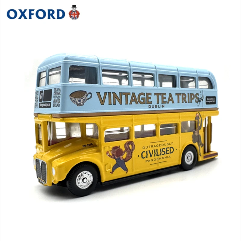 Diecast OXFORD 1:76 Scale AEC London Double-decker Sightseeing Bus Passenger Car Alloy Model Collectible Toy Gift Souvenir