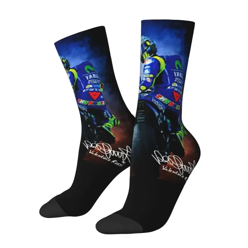 Y2K Fashion Print Motorcycle Racing Rossi For Men Women Stretchy Summer Autumn Winter Crew Socks