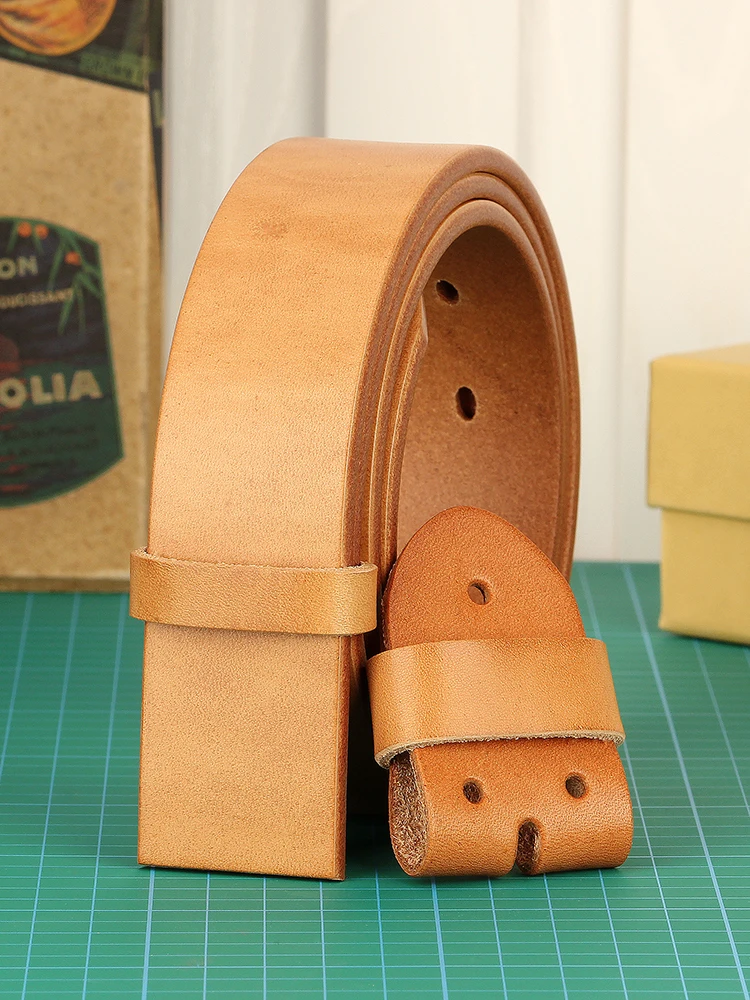 Genuine Leather Belt Without Pin Buckle for Men