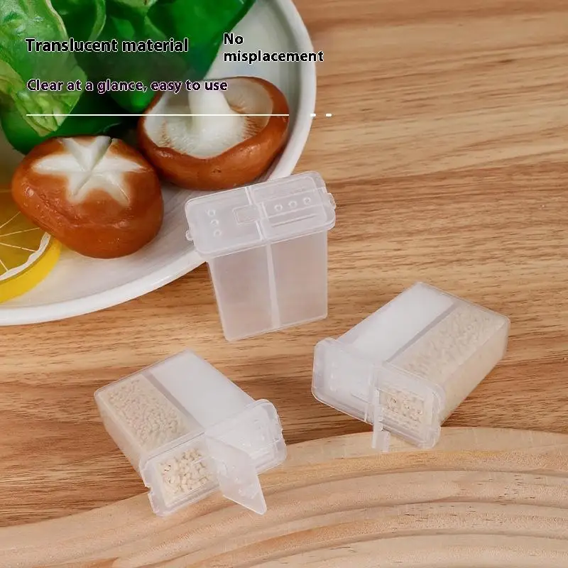 2 In1 Camping Seasoning Shaker Multi-Purpose Spice Jar With Lid 2-Compartment For Outdoor BBQ Cooking Salt Pepper Storage Box