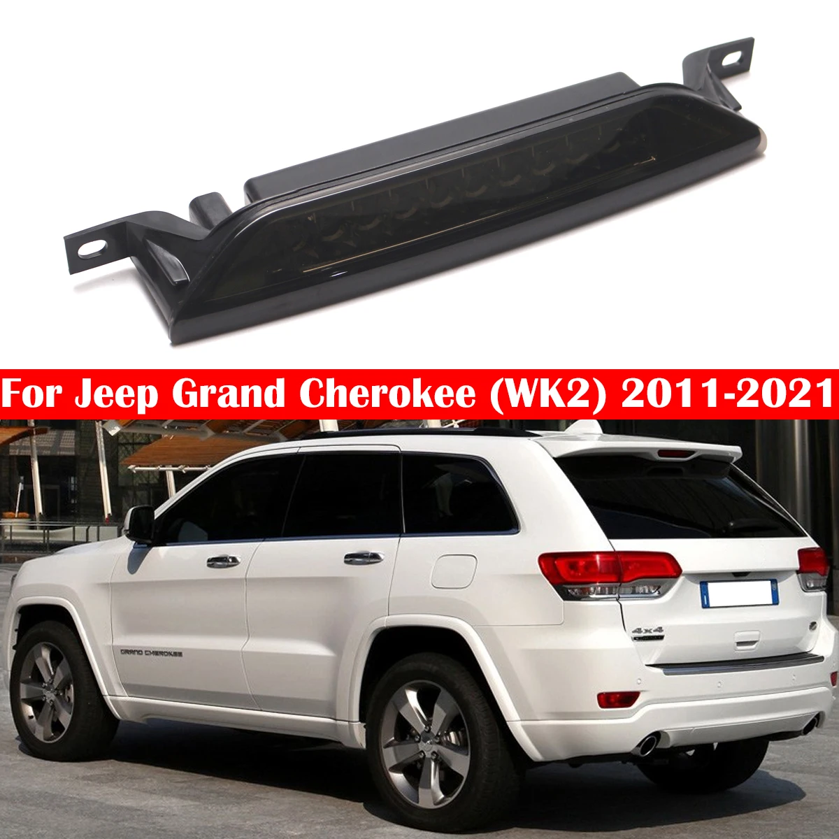 5303754AC For Jeep Compass 07-16 Grand Cherokee 11-21 Dodge Caliber 07-12 Durango11-20 Led Black High Mount 3rd Brake Stop Light