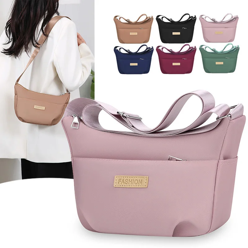 

Women Casual Bag Oxford Shoulder Bag Solid Color Travel Woman Messenger Bag Adjustable Shoulder Straps Crossbody Bags