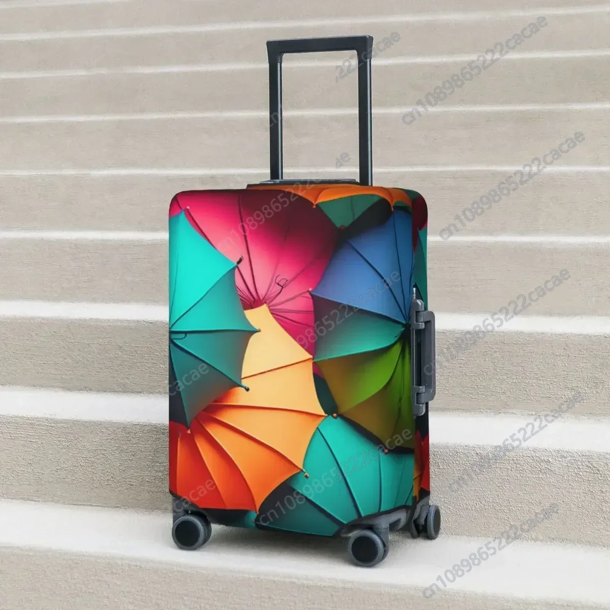 

Colourful Umbrella Pattern Suitcase Cover 3d Design Business Protector Vacation Useful Luggage Supplies