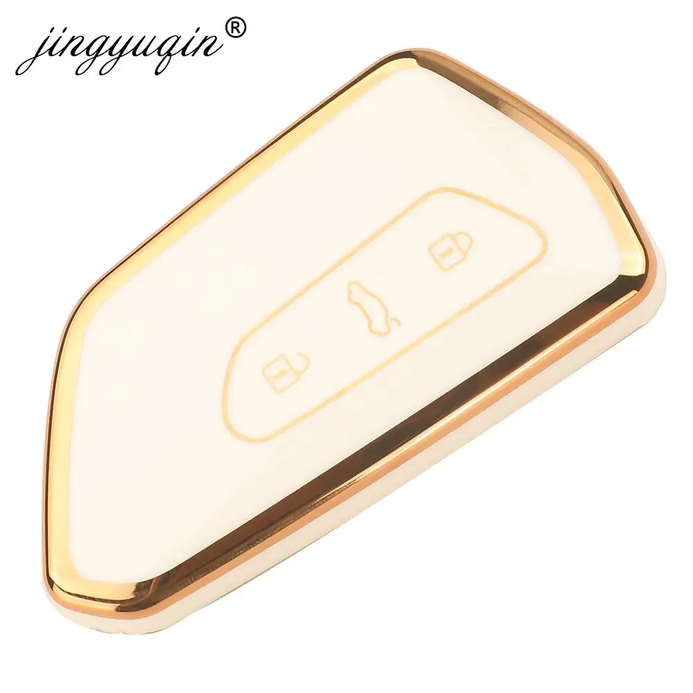 jingyuqin TPU Car Key Case Cover for VW Volkswagen Golf 8 MK8 ID3 ID4 Cupra Skoda Octavia A8 SEAT Leon MK4 Formentor Tarraco
