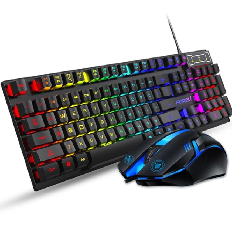 Real Mechanical Keyboard E-Sports Game Rainbow Light 104 Key Laptop Wired Bluetooth Wireless Hot Swappable Keyboard And Se