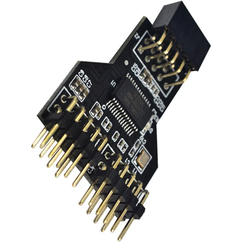 

XB-USB 2.0 Материнская плата USB 9-контактный интерфейсный разъем Разветвитель 1–2 Адаптер расширения 9-контактный USB-концентратор для вентилятора RGB