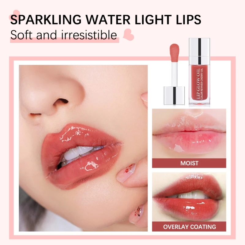 Crystal Jelly Moisturizing Lip Oil Plumping Lip Gloss Makeup Lipstick Sexy Plump Lip Gloss Oil Tinted Lip Plumper 6ml