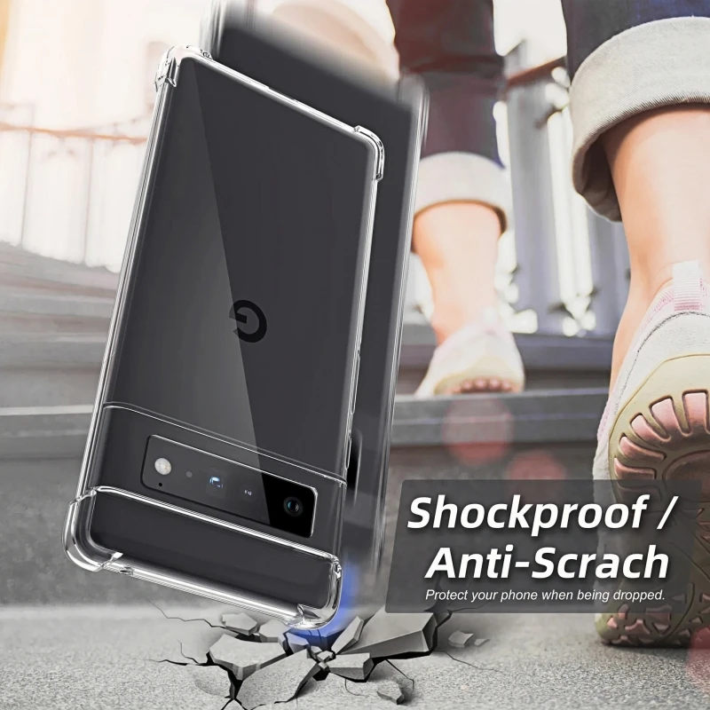 1.5MM Thick Air-Bag Clear Phone Case For Google Pixel 8A 8 Pro 6A 7A 6 7 Pro 5G Shockproof Cover Fundas image 2