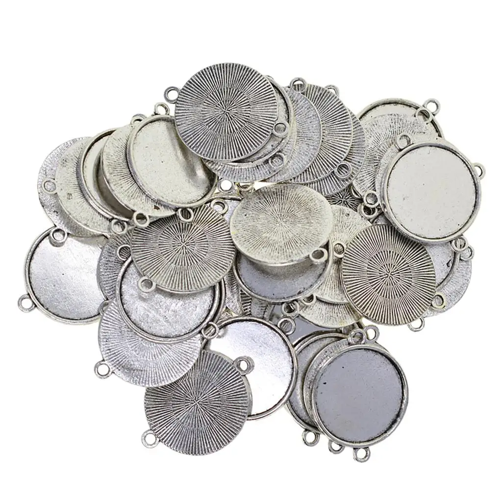 

Alloy Cabochon Connector Trays 25mm Bezel Blank Base Pendant Settings Jewelry Making Accessories for Bracelets