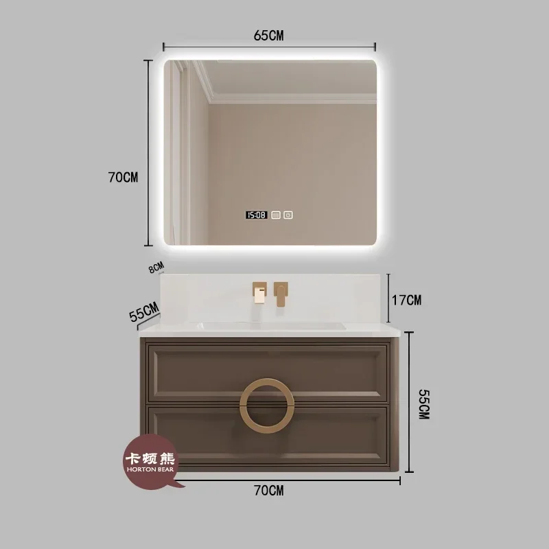 Oak Paint Bathroom Cabinet Hand Washing and Face Washing