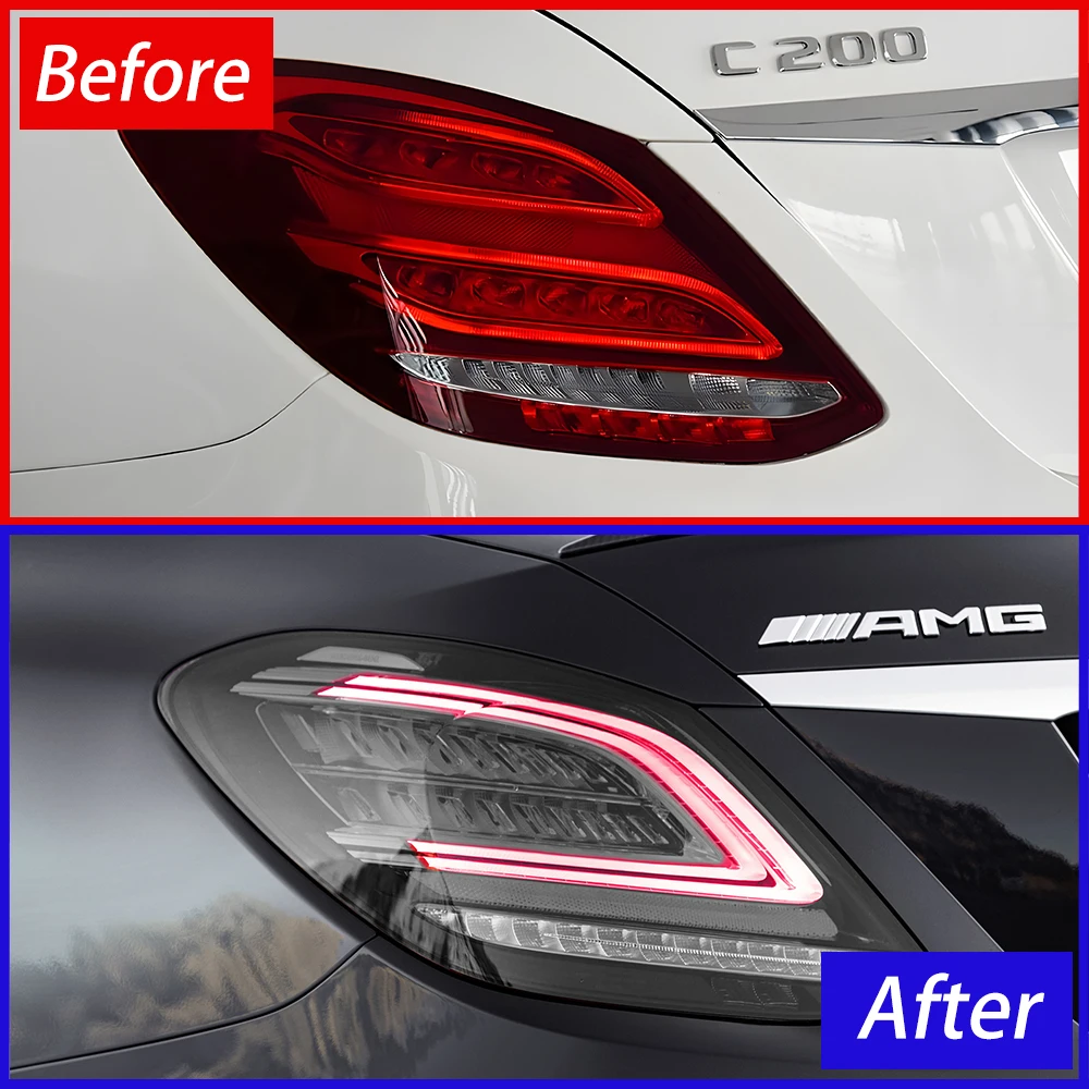 For Benz C200 C260 2015-2021 W205 LED Auto Back Lamps Accessories Upgrade High Quality C-Shaped Taillights Turn Signal Assembly