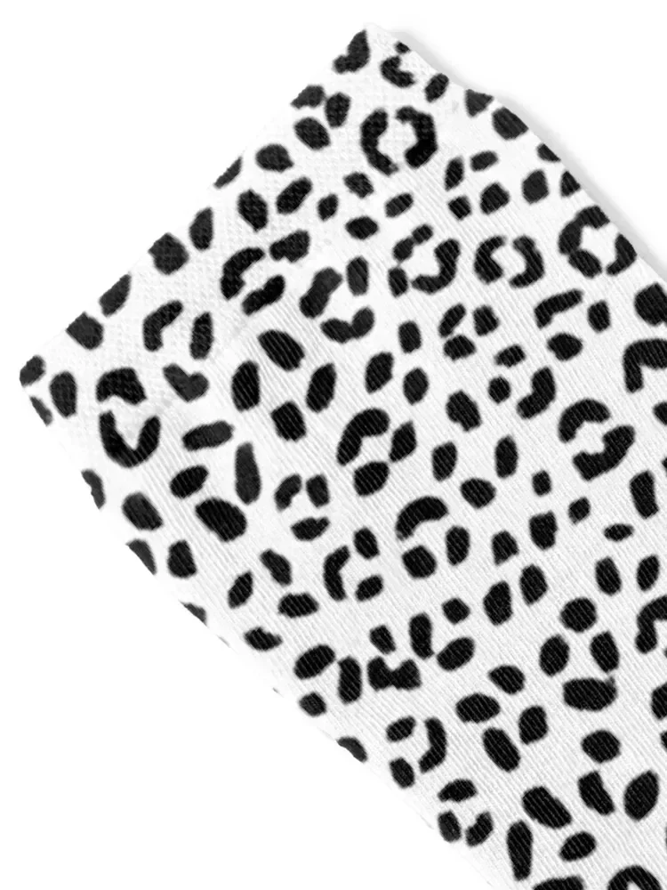 Black and White Snow Leopard Pattern Socks happy New year's cartoon Wholesale Socks Male Women's