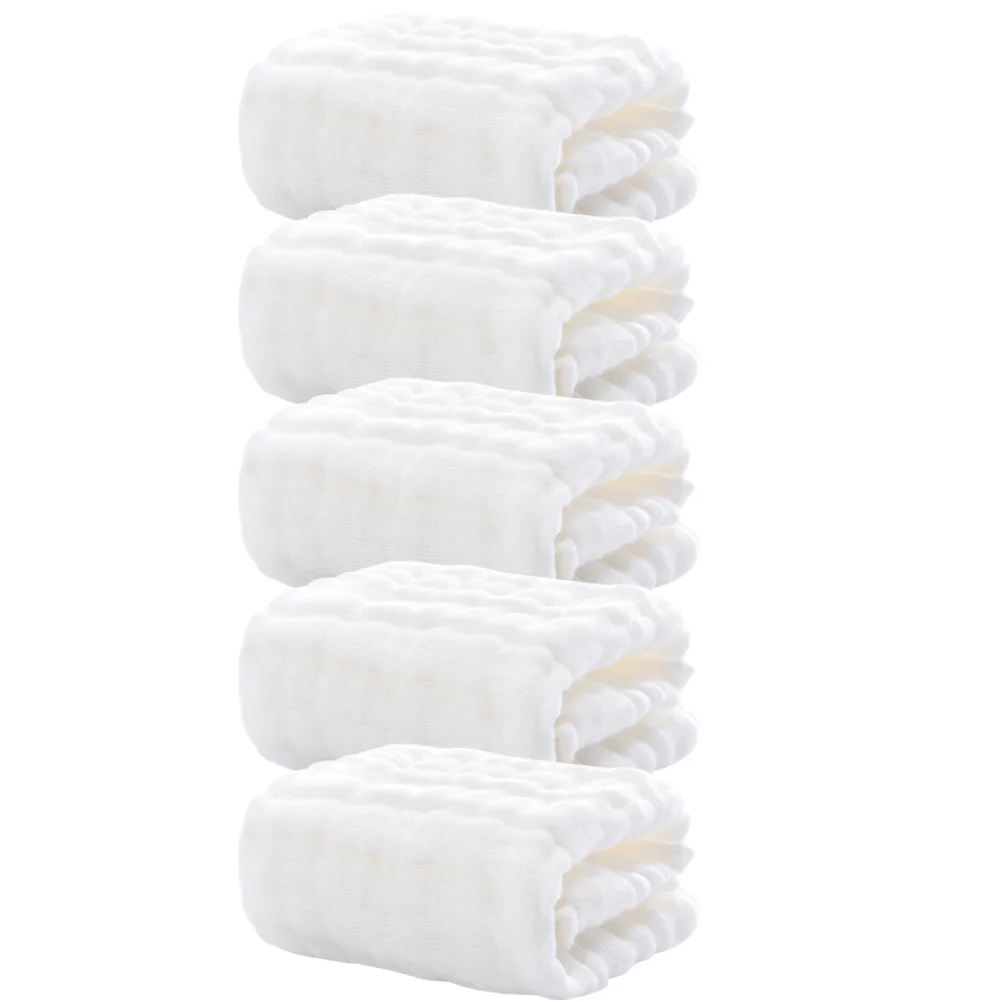 

5pcs Pink Towels Face Towel Muslin Washcloths Saliva Burp Cloths Hand Towels Absorbent Soft