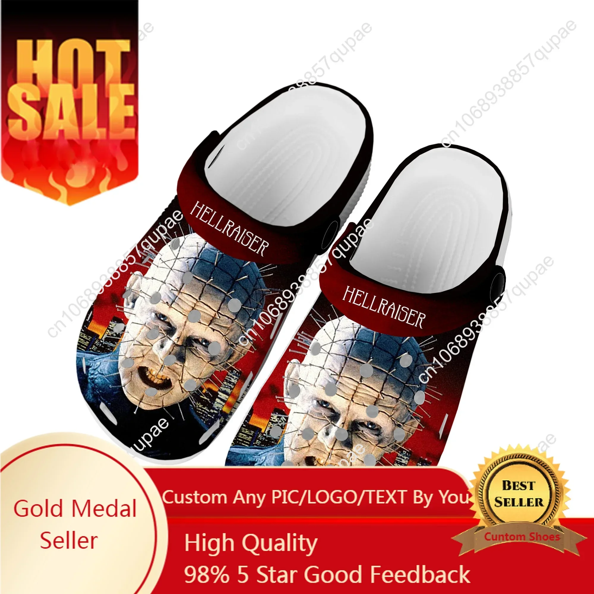 

Hellraiser Movie Pinhead Horror Halloween Home Clogs Custom Water Shoes Mens Women Teenager Shoe Garden Clog Beach Hole Slippers