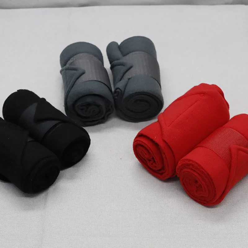 2 قطعة الصوف القطبي الحصان طماق مكافحة الانتفاخ وتر حماية الرقص خطوة الساق الضمادات لسباق الفروسية