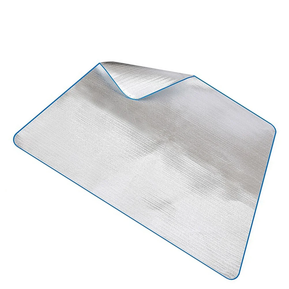 Przenośna Wodoodporna Mata Piknikowa Dwustronna z Folii Aluminiowej Poduszka Outdoorowa Wytrzymała Praktyczna Mata 220x220cm Poduszka z Folii Aluminiowej