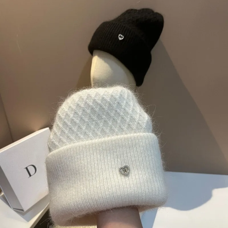 

​​2025 Thick Rabbit Fur Beanie Women Cozy Knitted Winter Hat Outdoor Warm Soft Minimalist Luxury Free Shipping​​