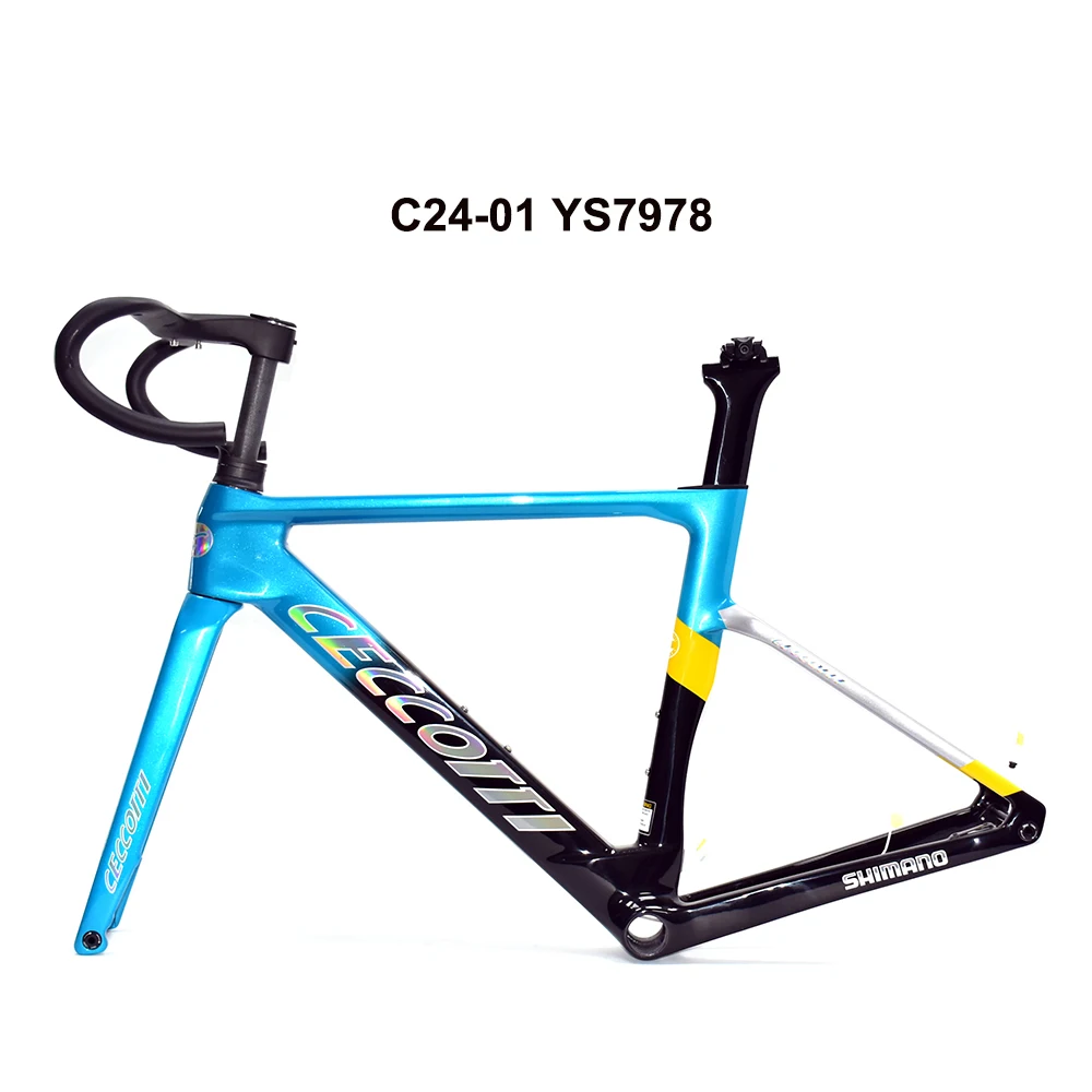 

Carbon Frame BB86 Bottom Bracket Full Hidden Cable Line Disc Brake T1000 Carbon Road Bicycle Frame With Handlebar For Cycling