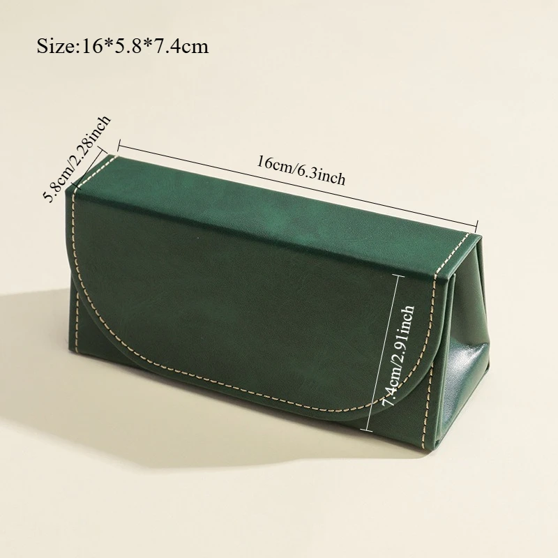 Premium PU Herren Brillenetui mit großer Kapazität, Ins-Stil, stoßfest, tragbar, Brillen-Aufbewahrungsbox, Brillenbox als Geschenk – Detail 2