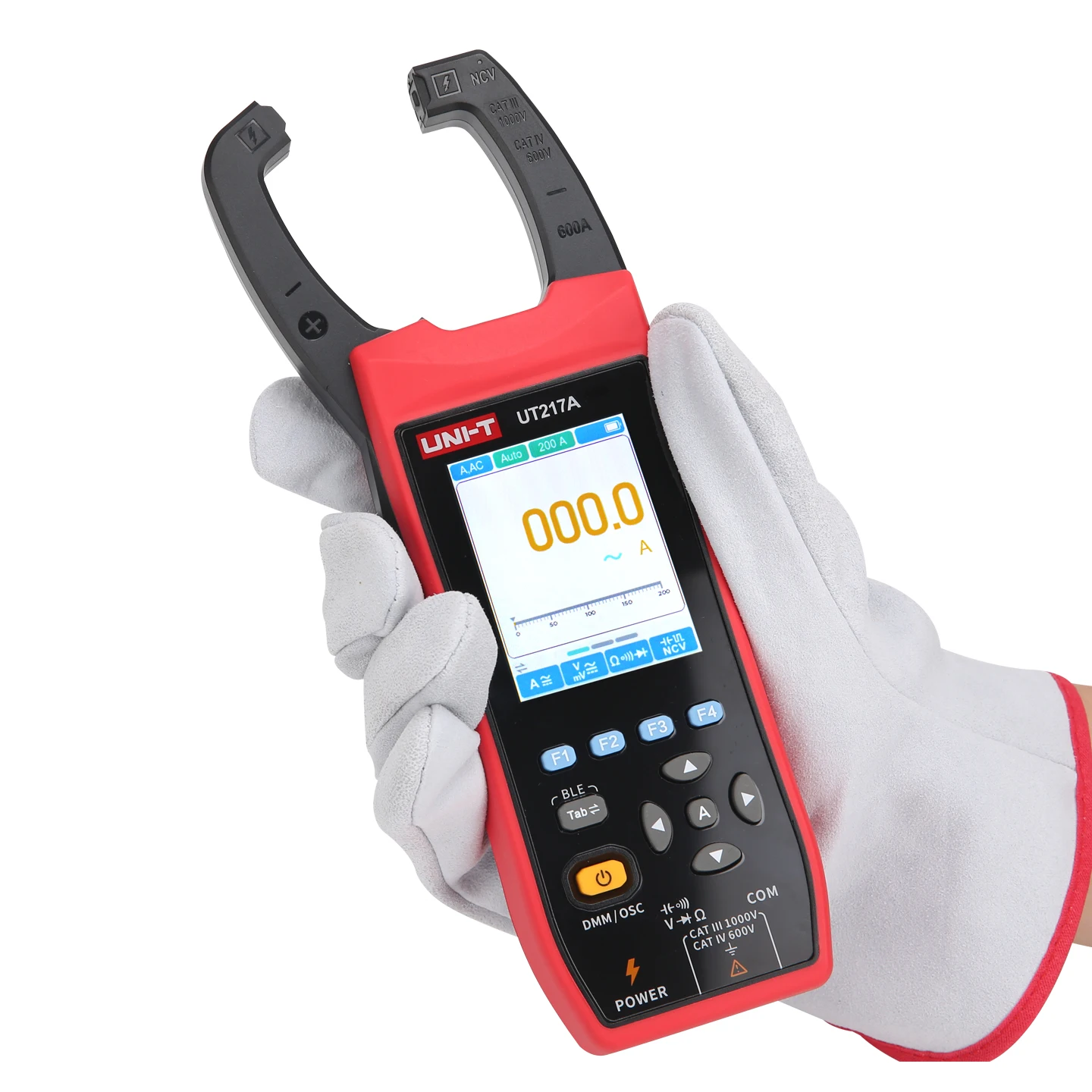 UNI-T 600A/1000A Pinza amperimétrica de osciloscopio inteligente de valores eficaces verdaderos UT217A UT217B; Carga tipo C/aplicación Bluetooth/corriente de entrada