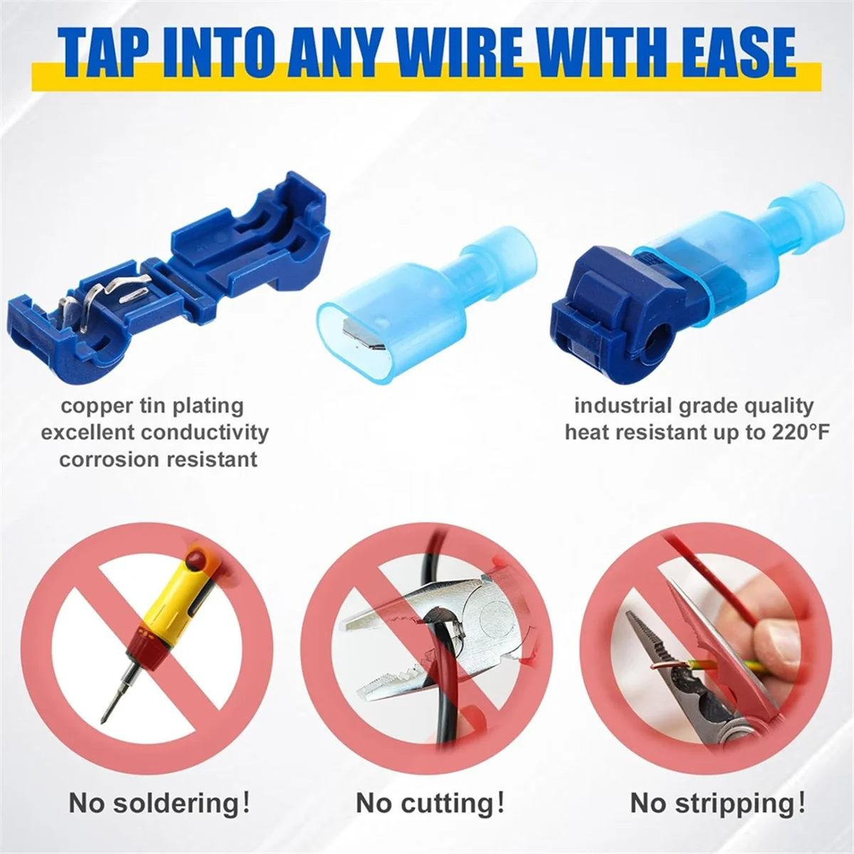 

ABNJ 960 шт./480 пар T-Tap комплект разъемов для проводов, самозачищающийся комплект электрических разъемов для автомобильного провода