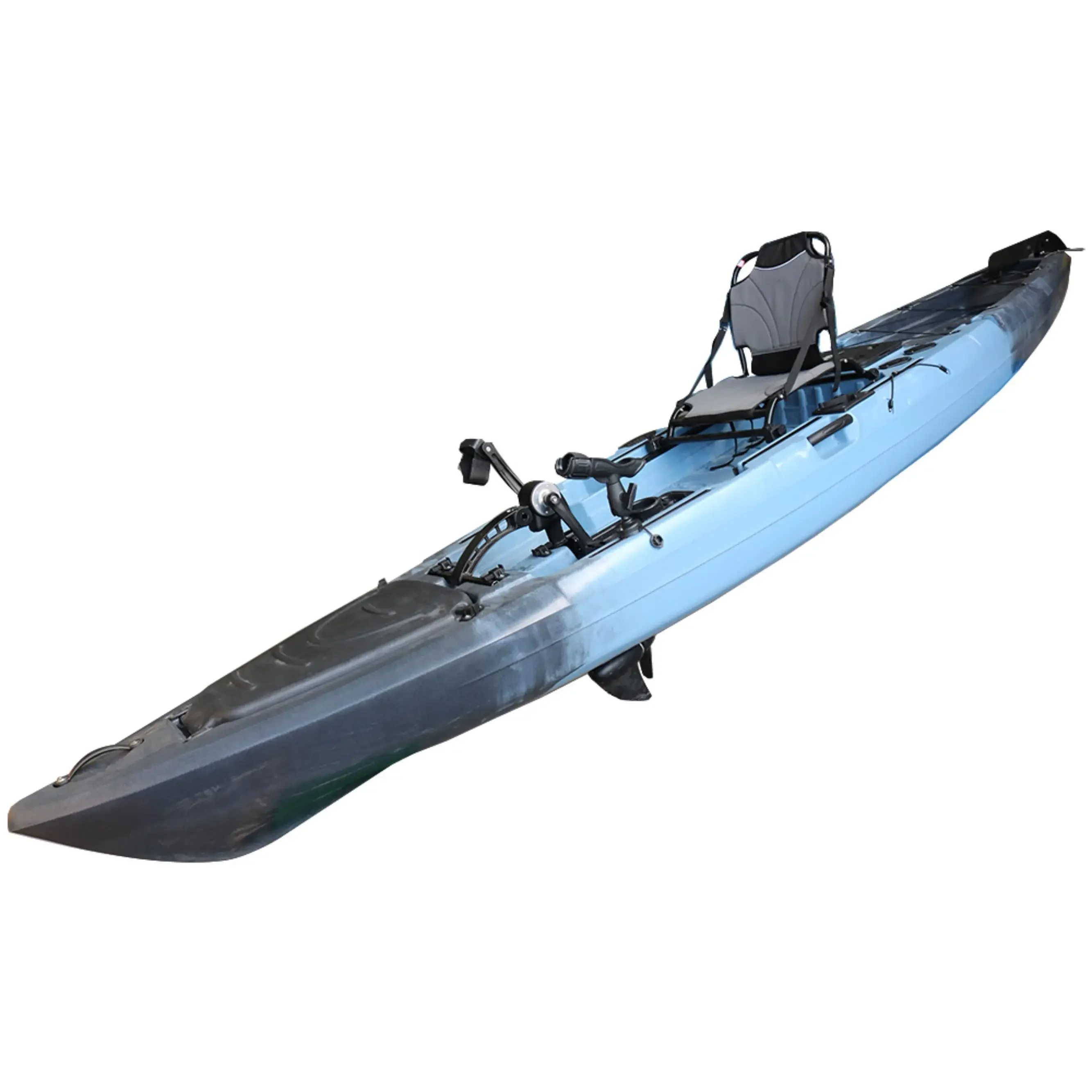 13.6FT Single Seat One Personal Fishing Kayak with Pedal Drive Hard Plastic Pedal Kayak Sit on Top Kayak