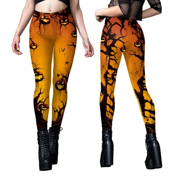 Leggings taille haute avec imprimé tête de mort et Aliments pour femmes, leggings de fitness, élastique, mince, fête de Pourim, Halloween