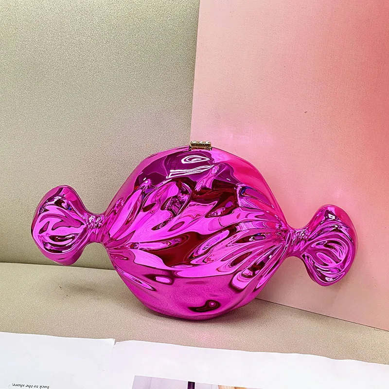 

Candy Evening Bag Clutch Sparkling Fuchsia /Blue Wedding Party Handbags Pink/Orange Shoulder Purses Mini Bridal Prom Clutches