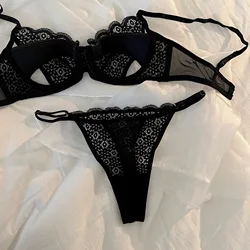 Autumn and winter lingerie thickened with steel ring adjustment bras small chest gathered sexy lace bra women's underwear set