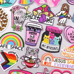 Cute Cat Patch Iron On Patches For Clothing Thermoadhesive Patches On Clothes Cartoon DIY Sewing Embroidery Patch Fusible Patch