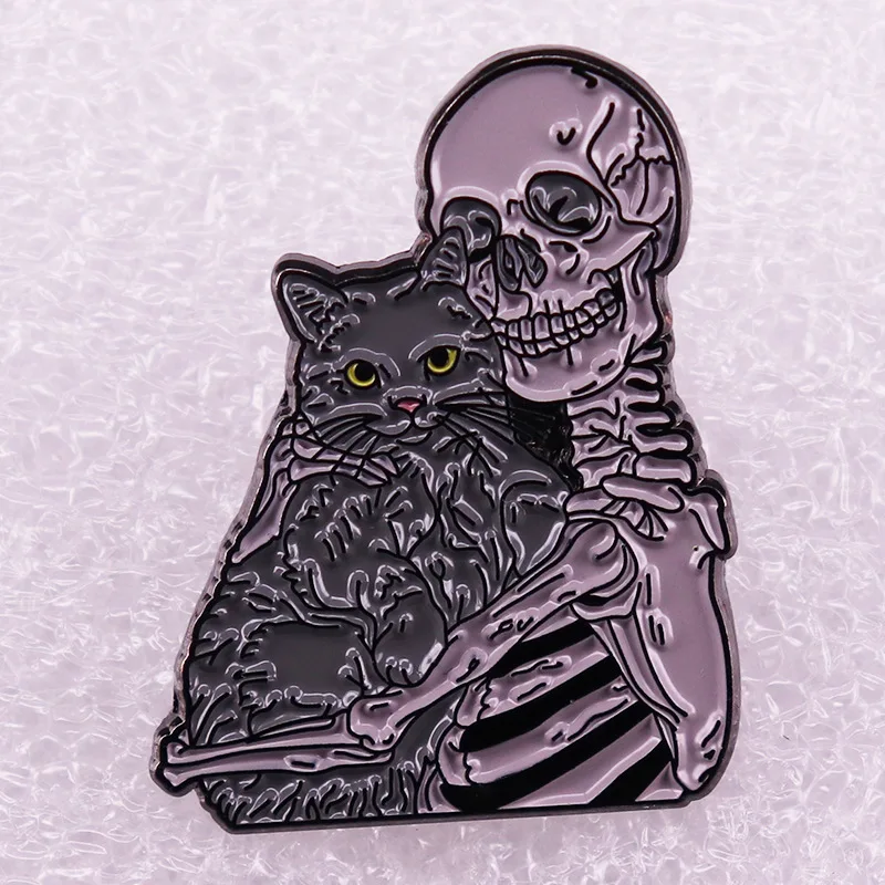 الرعب الجمجمة المينا دبوس الظلام ساحر الفن بروش القوطية الهيكل العظمي شارة هالوين دبابيس الرجال النساء مجوهرات الأزياء اكسسوارات هدايا #6