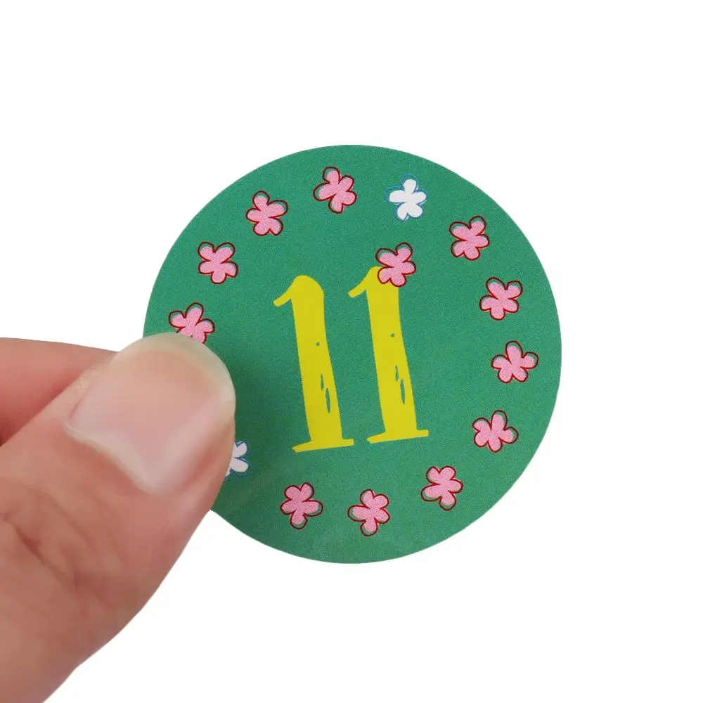 ​24Pcs / Sheet Candy Multi-Function Gift Packaging Sealing Number Stickers Advent Calendar Paper Stickers Adhesive Label
