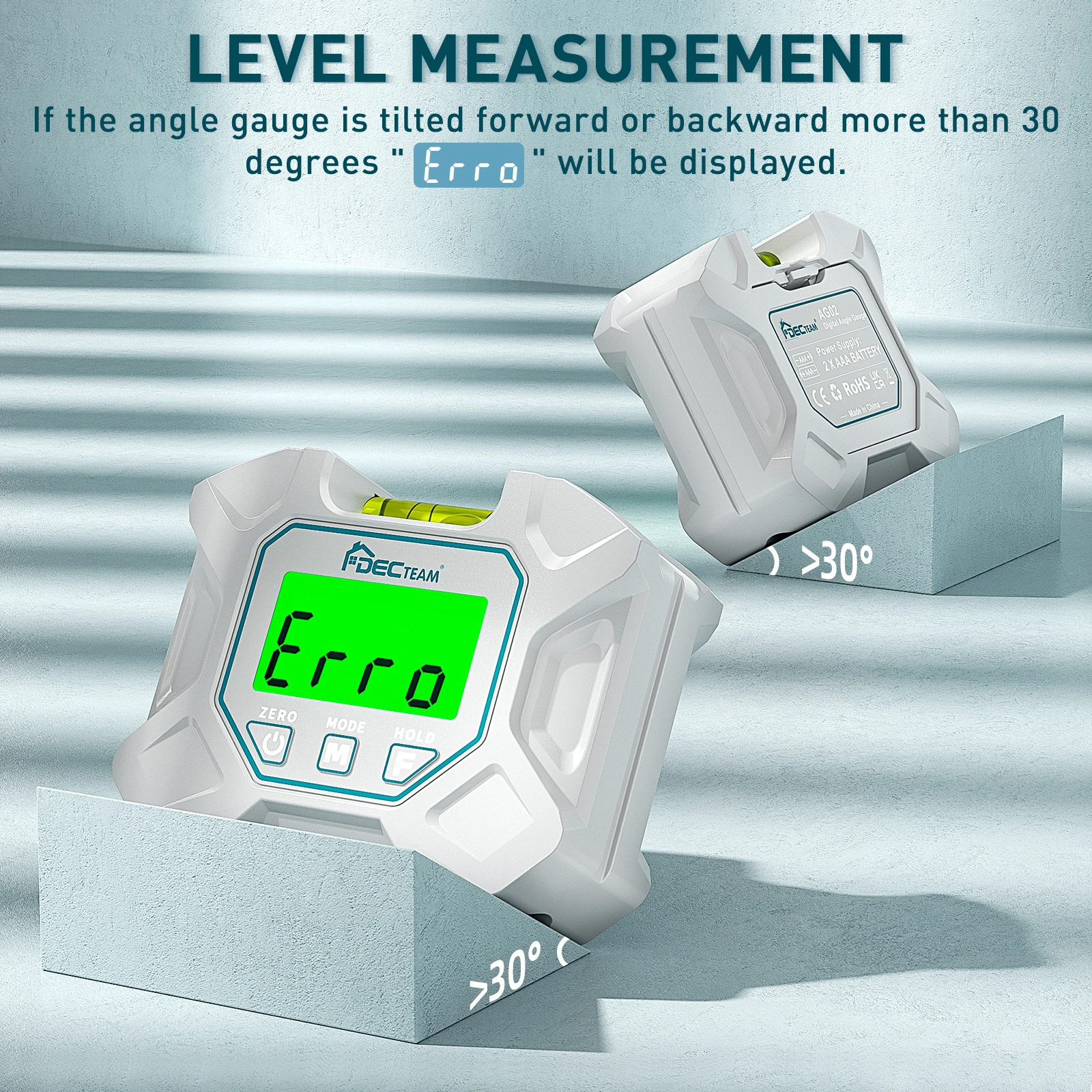 Decteam AG02 Laser Digital Angle Protractor Electronic Bubble Angle Finder Box Gauge Back light inclinometer Measuring Tools