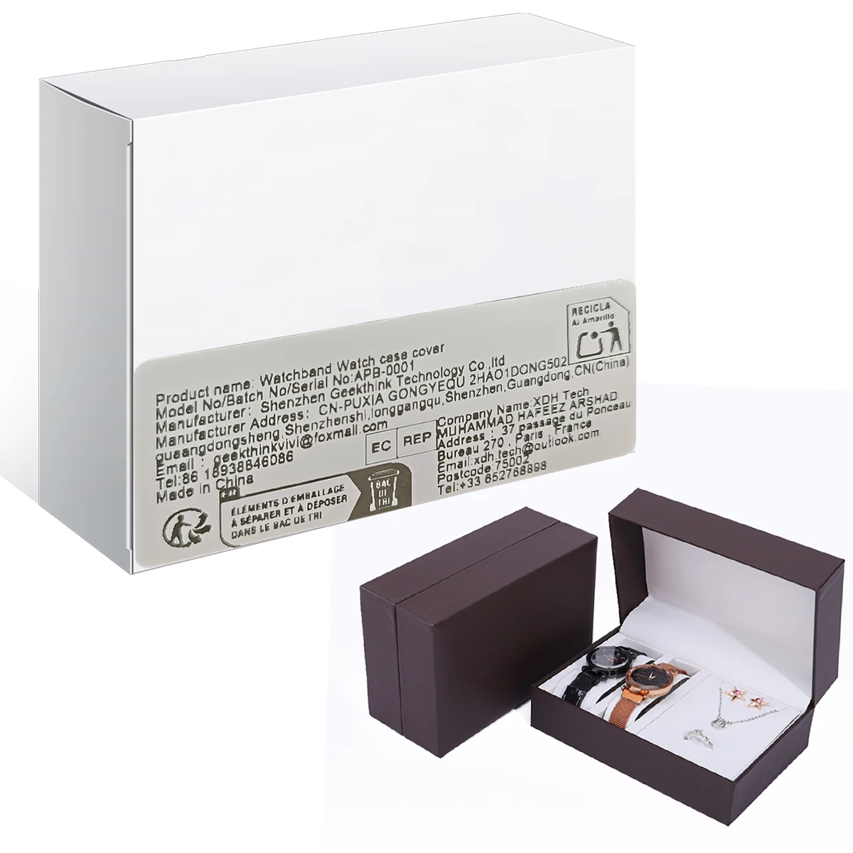 PU Wrist Watch Box Holder Organizer Storage Case Earring Necklace Ring Jewelry Display Container for Couple watch box