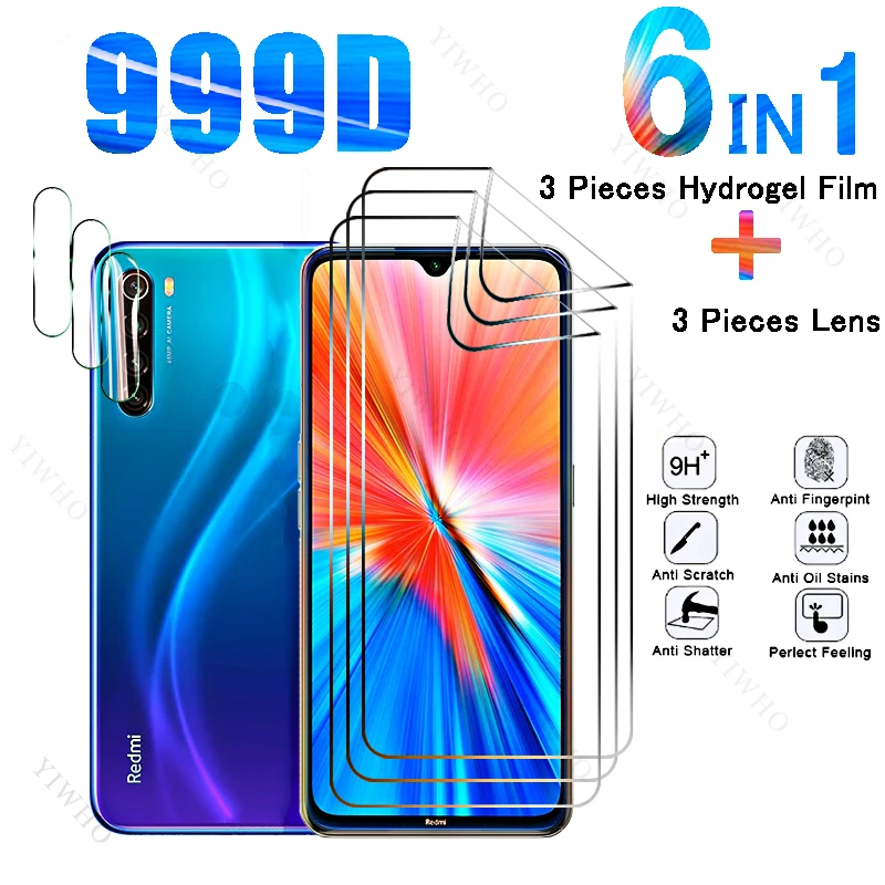 6in1 Full Cover Front Hydrogel Film for Redmi Note 8 2021 Safety Screen Protector for Redmi Note8 M1908C3JGG 6.3