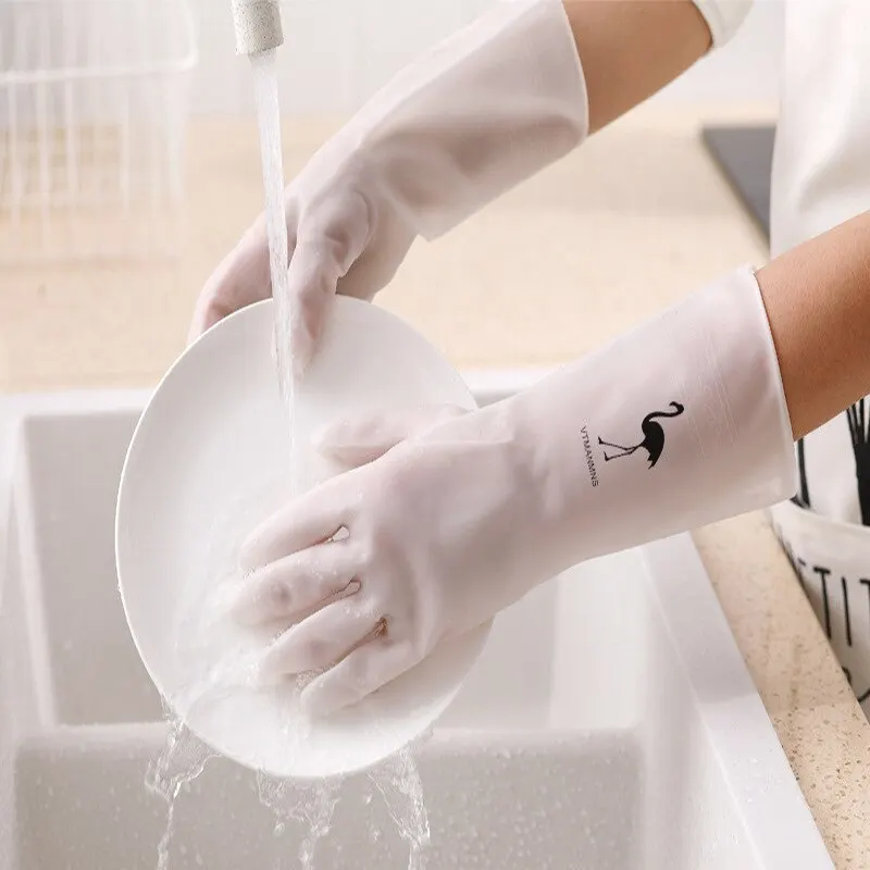 Waterproof Housework Cleaning Gloves Kitchen Cleaning Latex Laundry and Dishwashing Gloves Wearresistant Rubber Gloves