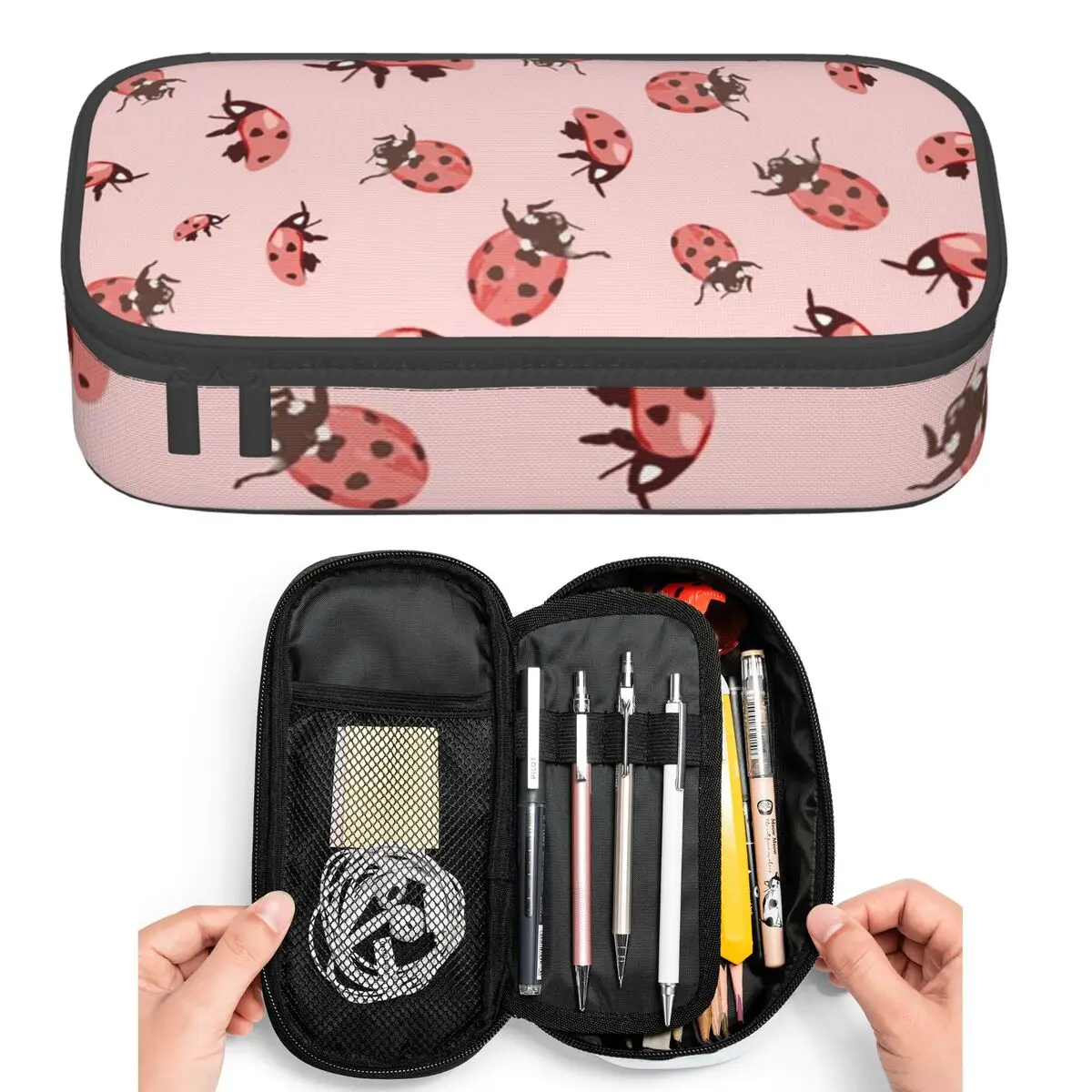 

Cute Ladybug Pattern Whimsical Insect Pencil Cases for Students Pen Box Pencil Bag Large Capacity Pencil Pouch Pen Holder