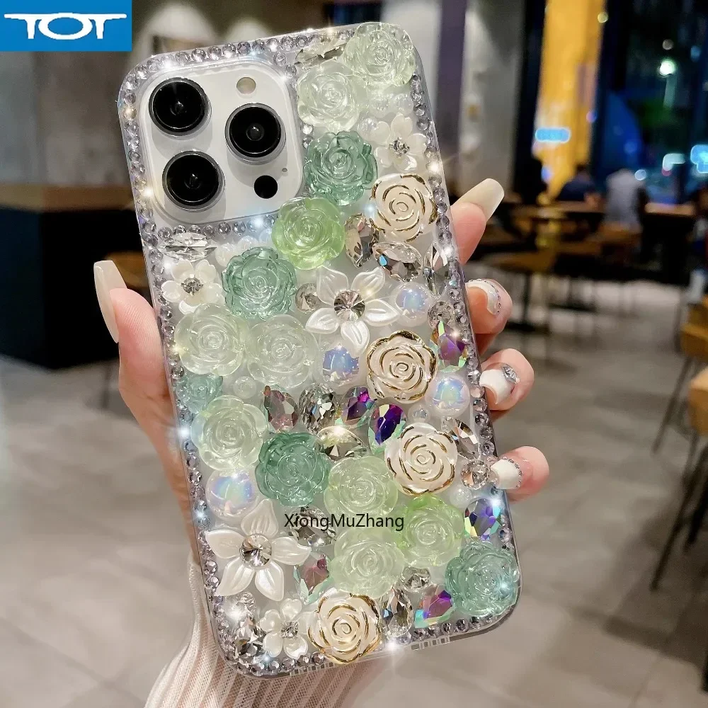 

Bling Flowers Pearl Full Rhinestone Custom Case for Samsung F62 F54 F52 F23 F15 F14 F13 M01 M02 M01S M02S M10S M30S M40S M60S