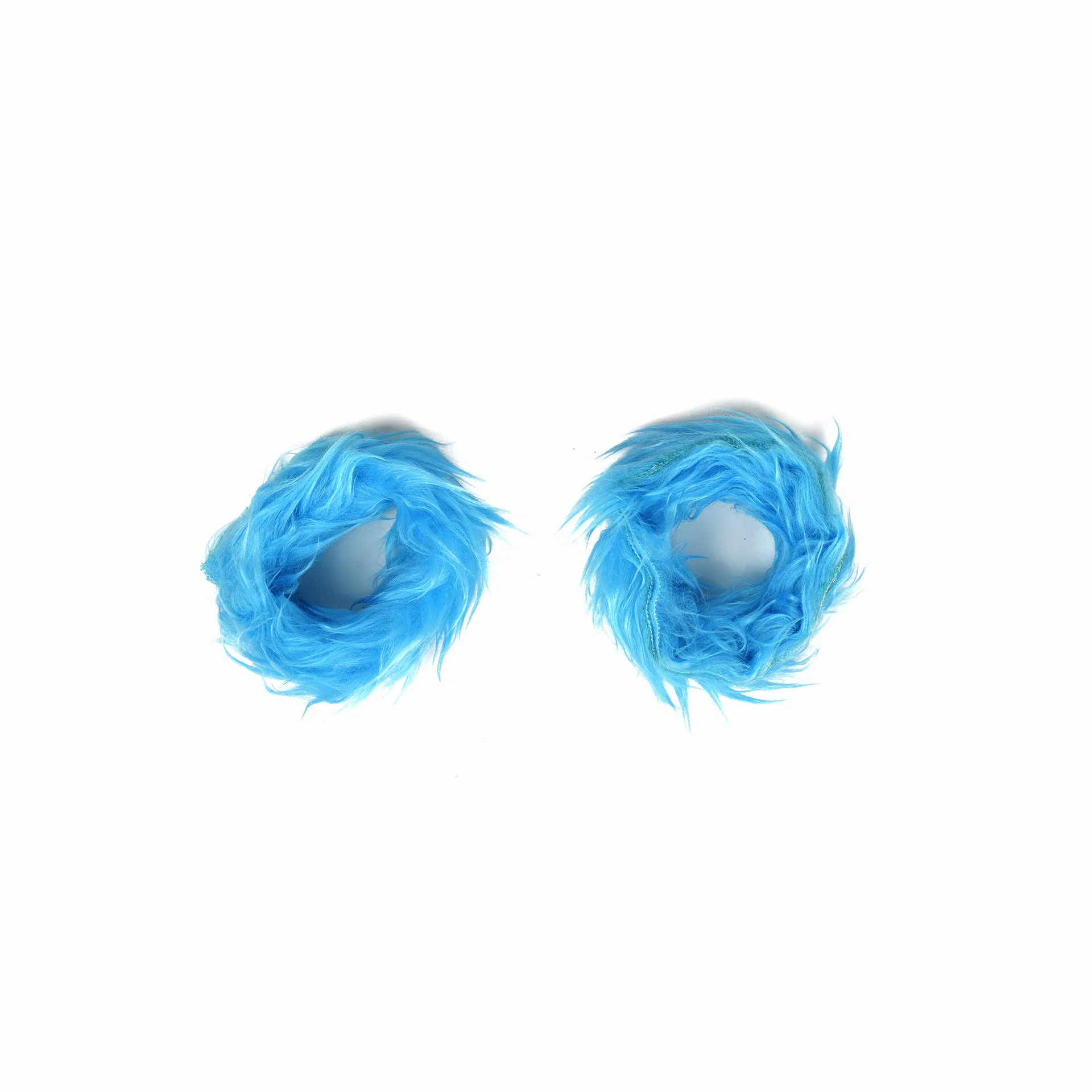 Cartoon Anime Blue Fluffy Plush Headband Wrist Cuffs With Red Bow Decoration Kid Halloween Party Children Day Dress up Accessory view 5