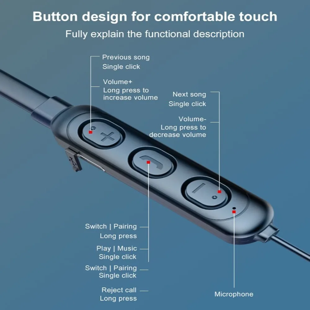 Earphone Olahraga Tali Leher Earphone Bluetooth 5.0 Bilateral dengan Mikrofon Headset Bluetooth Headphone Bluetooth Earphone Bluetooth
