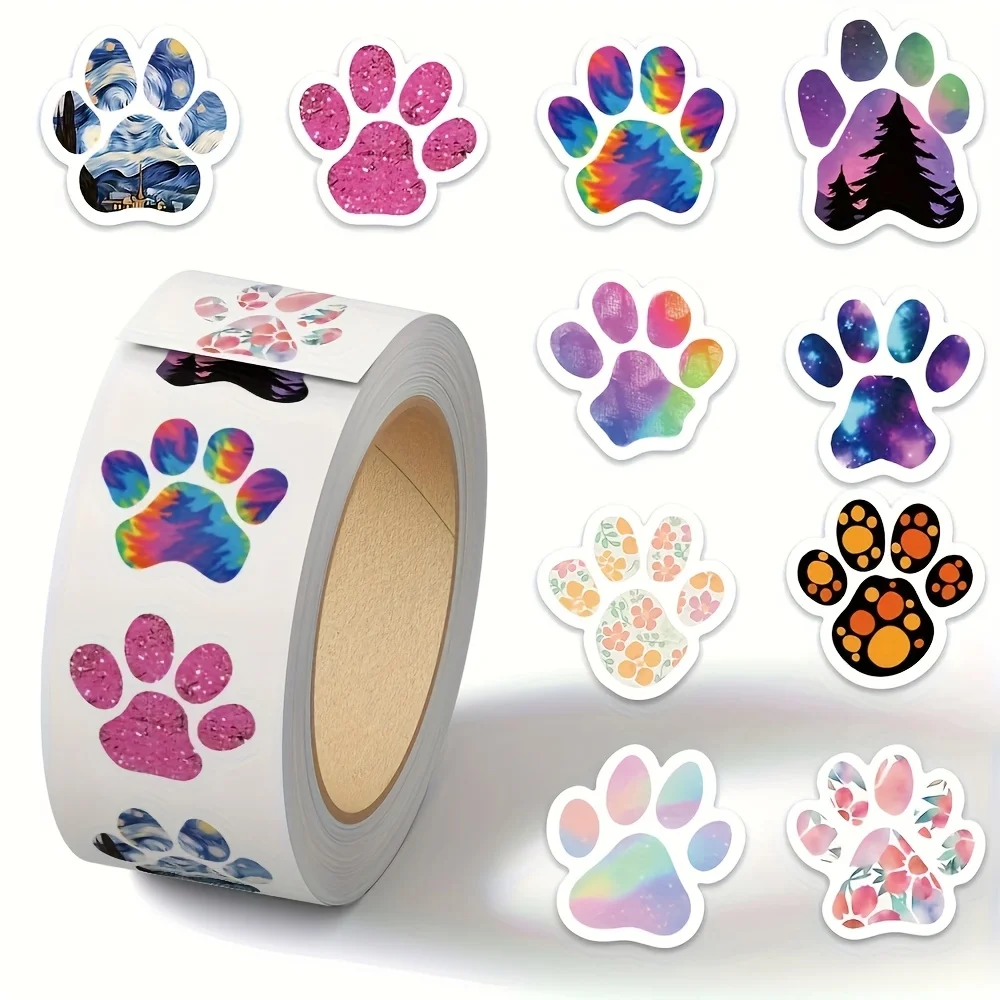 ملصقات مطبوعة على شكل مخالب حيوانات نابضة بالحياة - ملصقات مكافآت ملونة، ملصقات ورقية ذاتية اللصق للفصول الدراسية وديكور المكاتب المنزلية