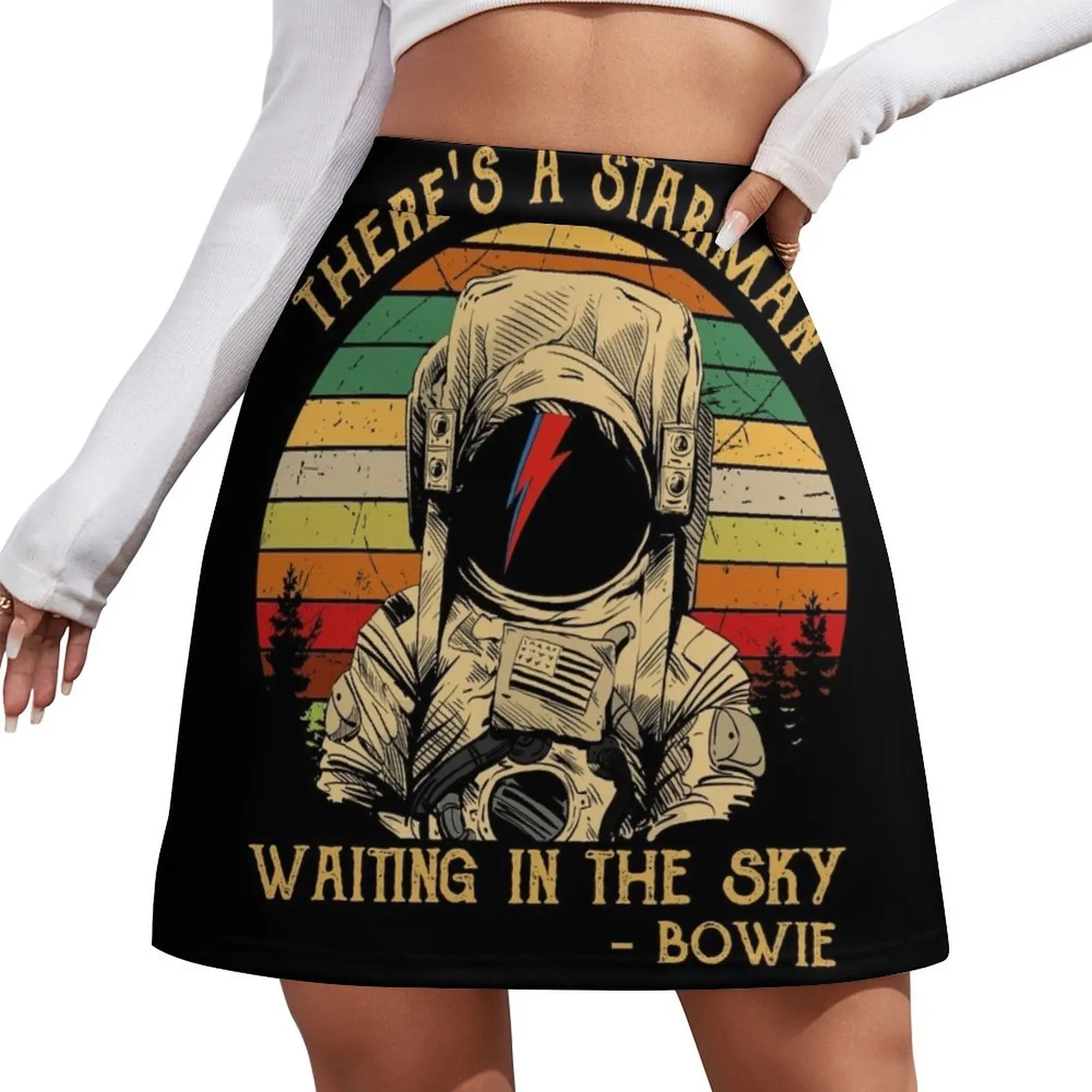 

There's a starman waiting in the sky Mini Skirt Woman clothing skirt skirt korean ladies summer Mini