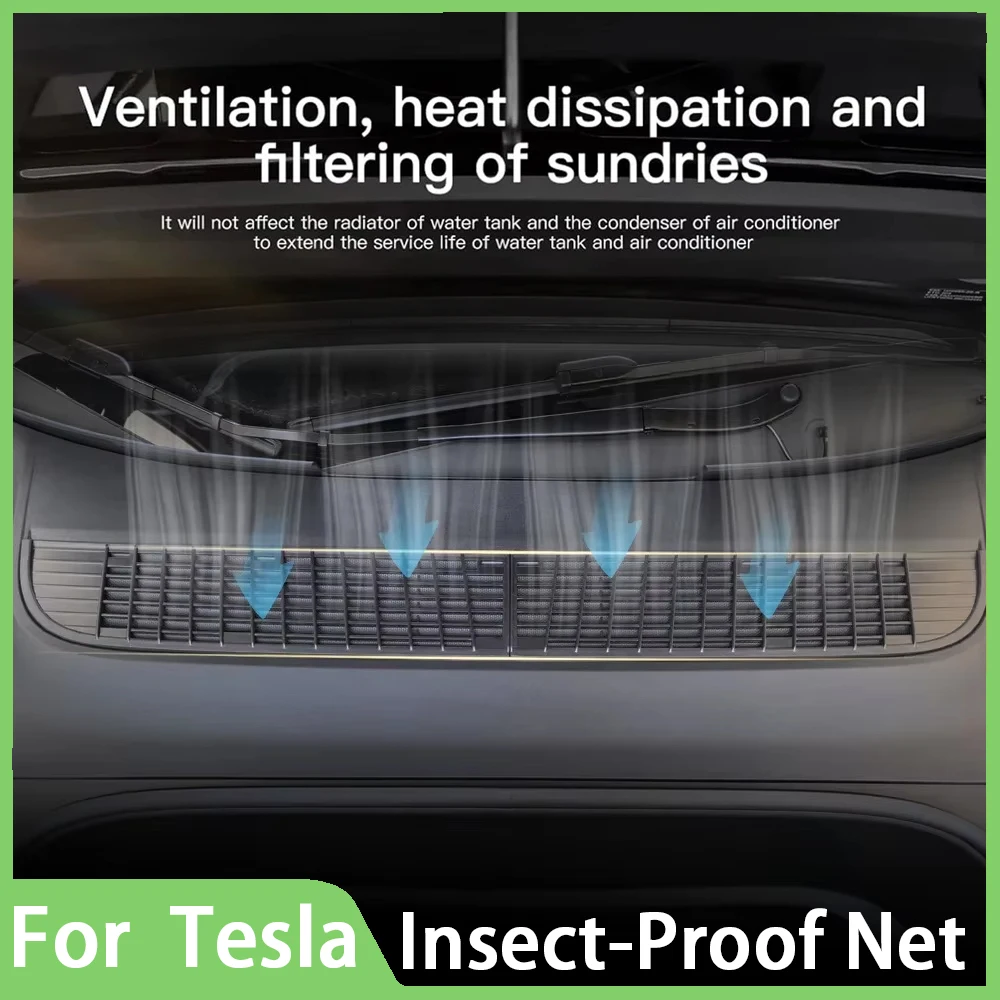 For Tesla Model Y Juniper 2025 2026 Insect-proof Net Front Trunk Anti Insect Dust Inner Vent Grille Air Inlet Protective Cover