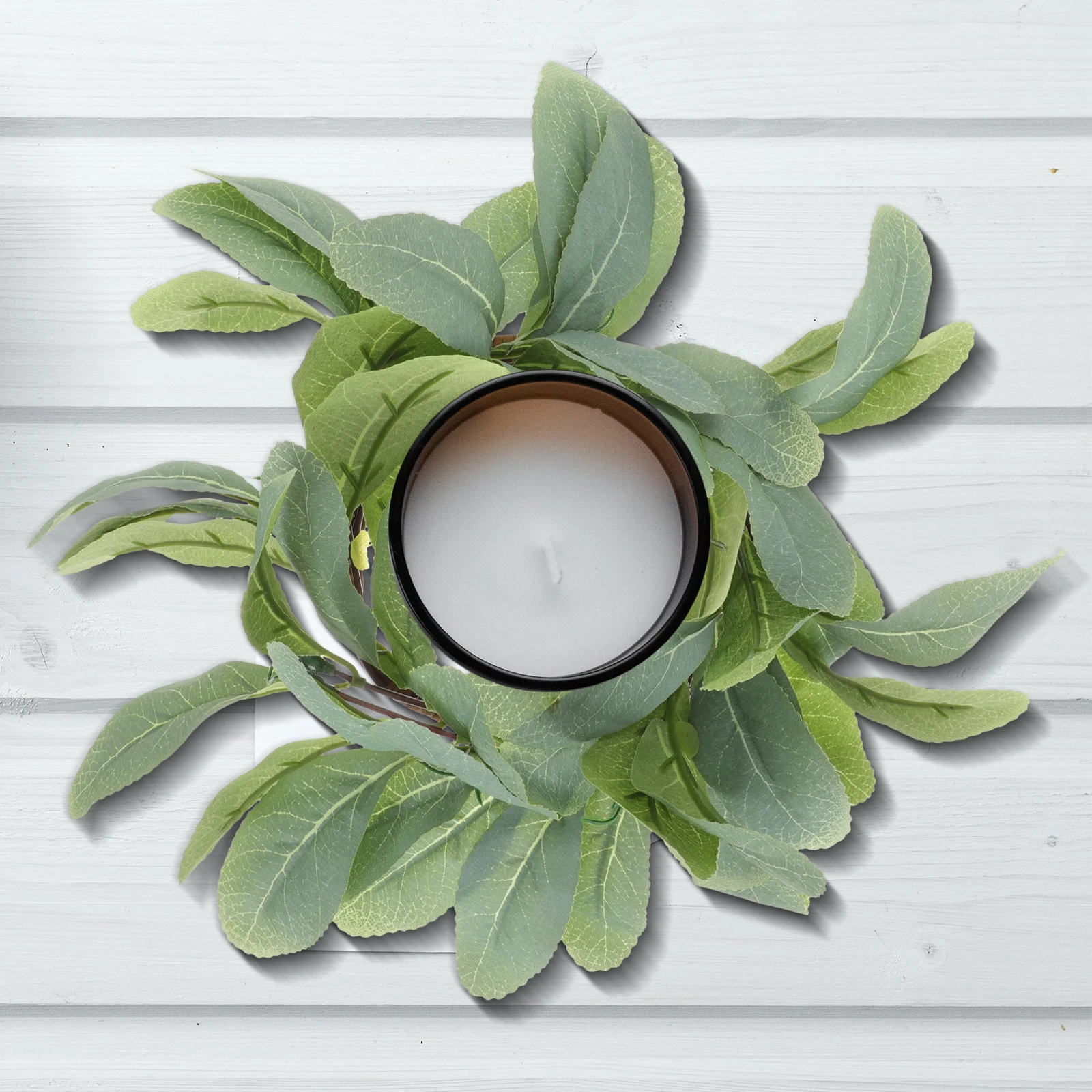 

2Pcs Simulation Leaf Wreath Decoration Artificial Green Wreath for Home Party Festival Door Hanging Table Decor