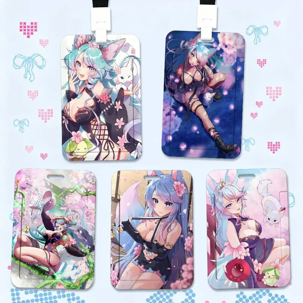 Sexy Kawaii S S-Silvervale Print Card Printed Tag Holder With Detachable Lanyard, Business Employee ID Card Holder