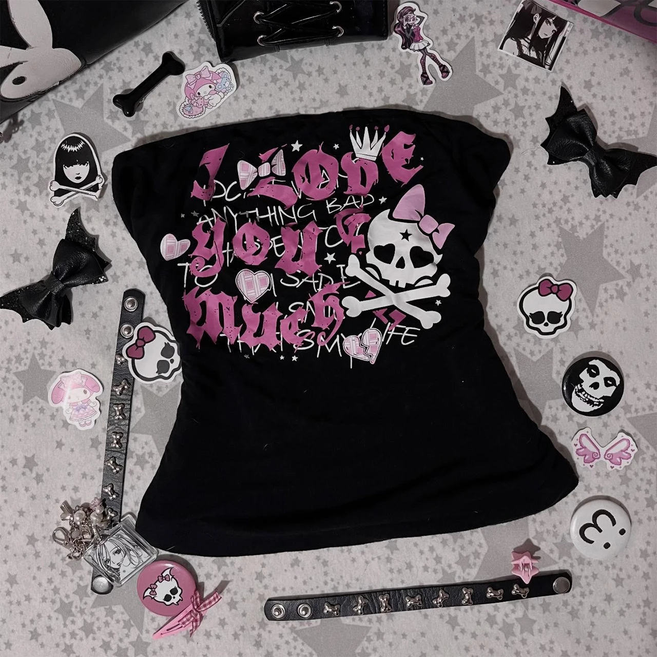 Y2k Style Crop Tops Summer Grunge T shirts Women Gothic 2000s Top Trashy Aesthetic Short Sleeve Tees Emo Girl Streetwear Clothes
